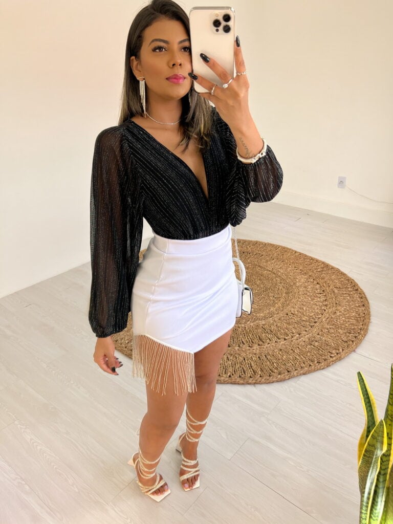 boddy de lurex manga longa (preto) boddy de lurex manga longa (preto)