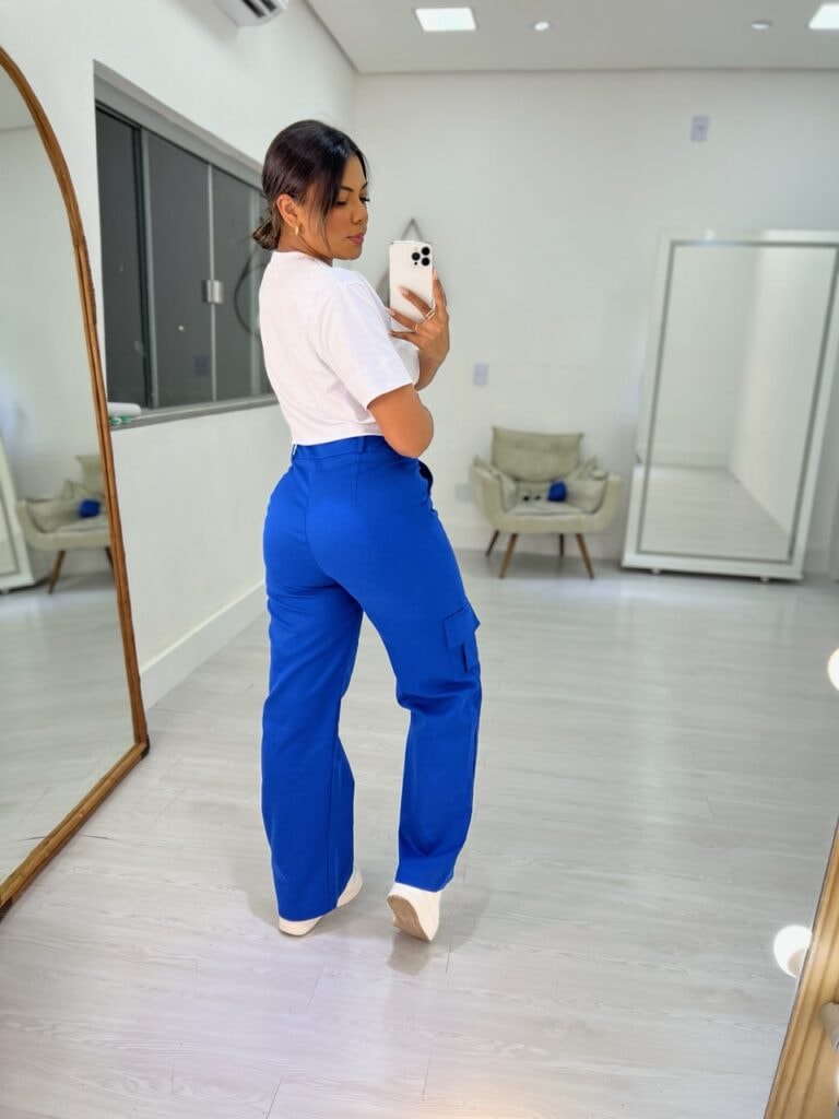 calça cargo pantalona (azul) calça cargo pantalona (azul)
