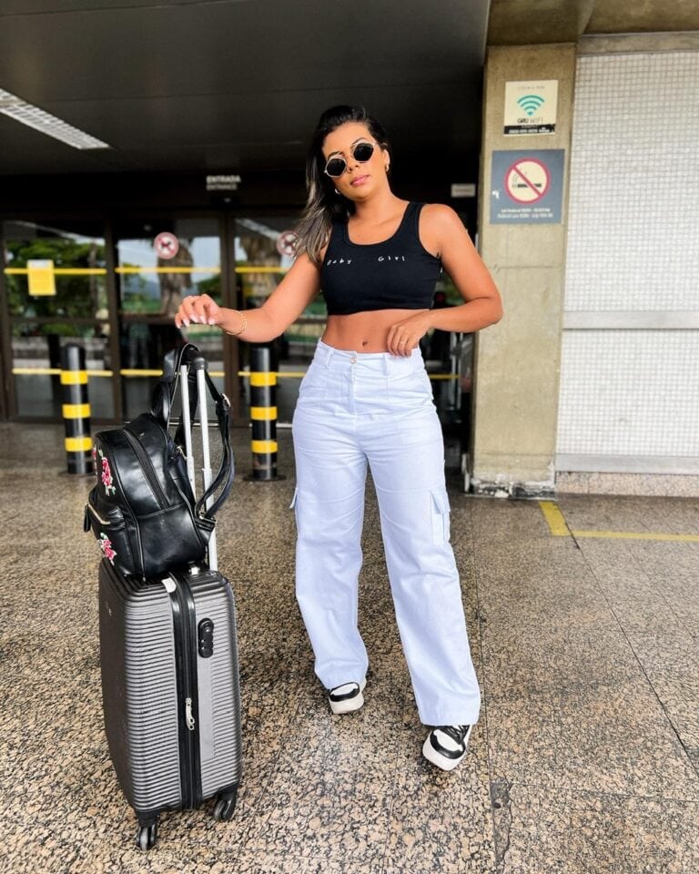calça cargo pantalona (branca)