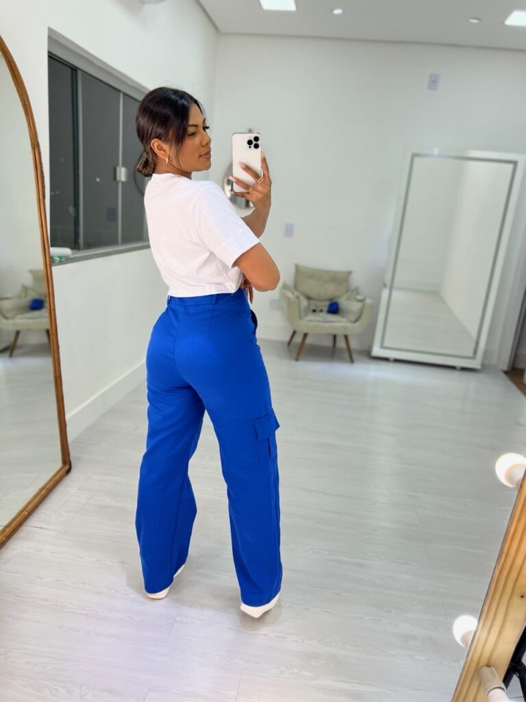 calça cargo pantalona (azul) calça cargo pantalona (azul)
