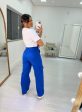 calça cargo pantalona (azul)