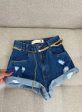 short jeans c/ cinto de corrente