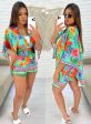 conjunto kimono + short (estampado verde)