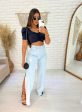 calça wide leg c/ fendas laterais