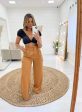 calça pantalona cargo alfaiataria (marrom)