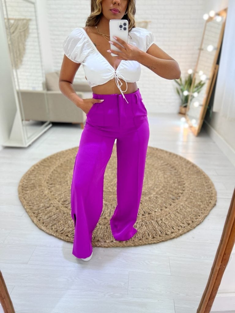 calça pantalona alfaiataria chiara (roxa) calça pantalona alfaiataria chiara (roxa)
