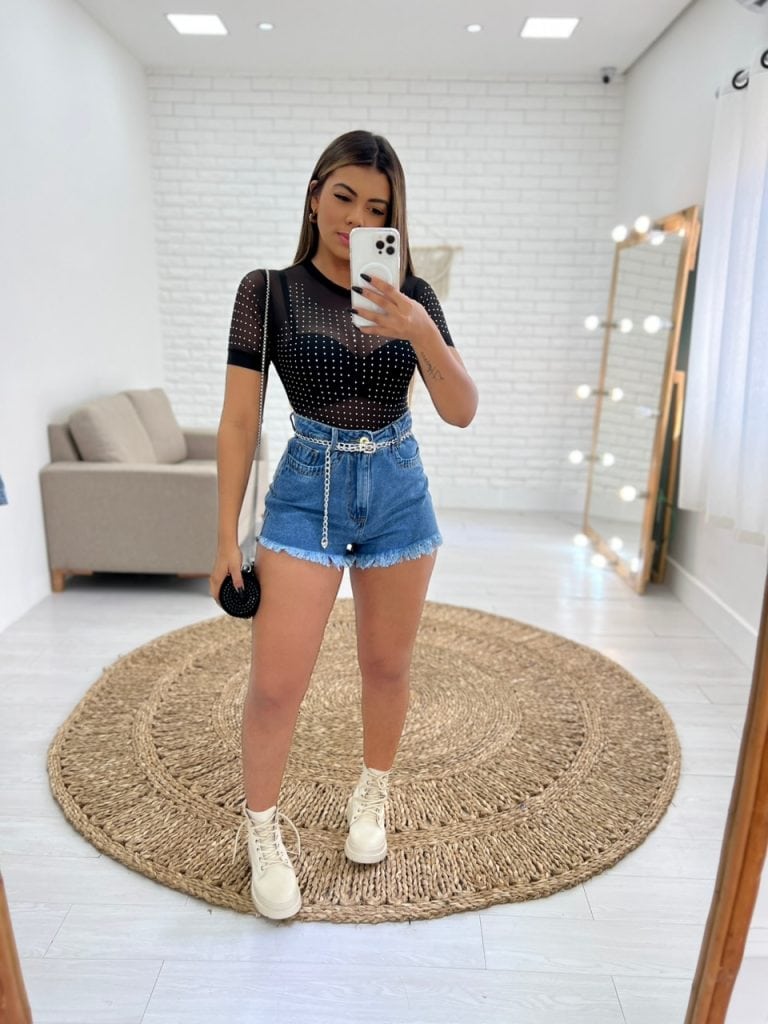 short jeans com cinto basic hyo short jeans com cinto basic hyo