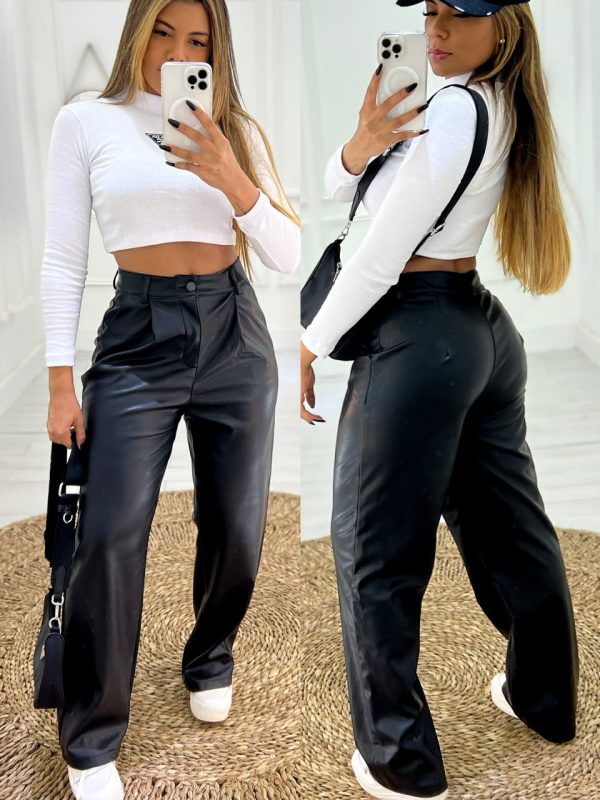cropped canelado pradine manga longa branco