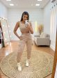 conjunto moletom calça jogger + cropped (marrom) (cópia)
