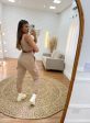 conjunto moletom calça jogger + cropped (marrom)