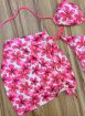 conjunto triquini floral rosa