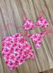 conjunto triquini floral rosa