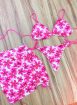conjunto triquini floral rosa