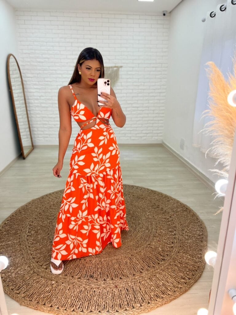 vestido longo yara ( laranja) vestido longo yara ( laranja)