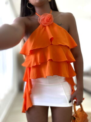 blusa babado cibele (laranja) (cópia)