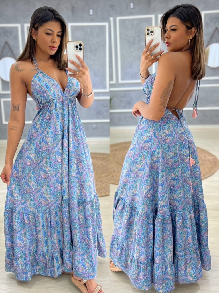 vestido indiano raika (azul claro) vestido indiano raika (azul claro)