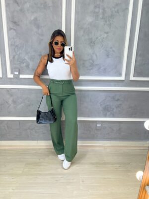 calça pantalona lina (verde musgo)