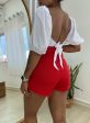 short jeans vermelho