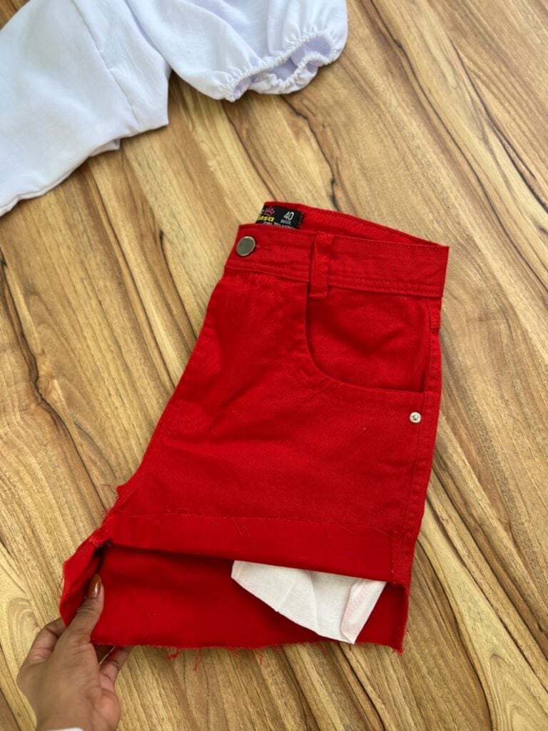 short jeans vermelho short jeans vermelho